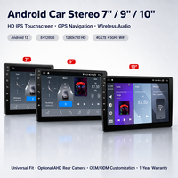 Radio Mobil Android Universal 7 9 10 Inch Layar Sentuh IPS 1280x720 Navigasi GPS BT 50W 4G WiFi 12V