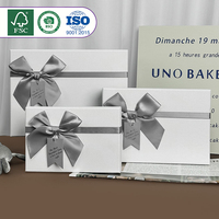 Boîte cadeau deux pièces en satin gris mat avec nœud, idéale pour parfums, bijoux et kits de soins – Meilleures ventes