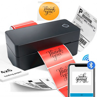 Impresora Térmica Inalámbrica Compacta de Escritorio para Etiquetas de Envío, Compatible con Producción de Etiquetas de Dirección de 4x6, Impresora Térmica USB