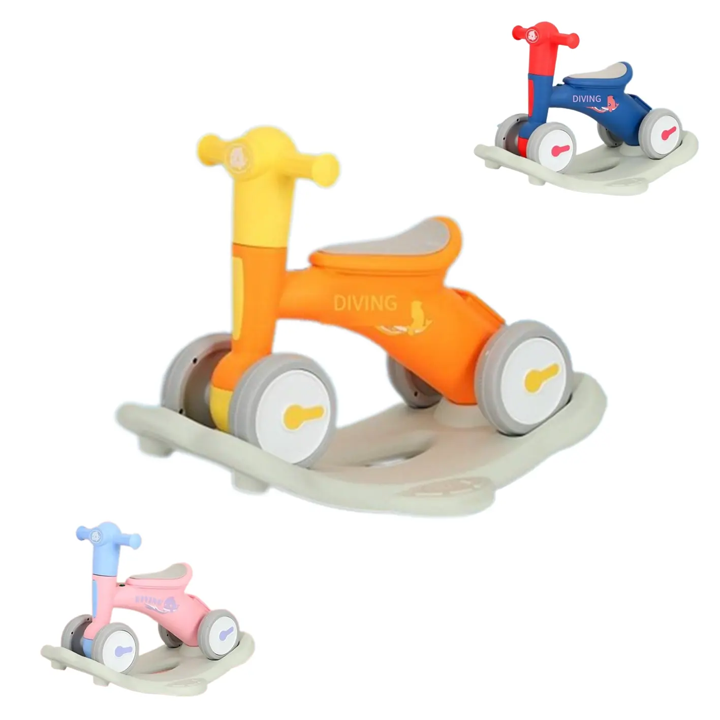 Baby Rocking Horse Baby Walker Factory Directly Supply Plastic 2 In 1 Ride On Toy 0-3 Years Old