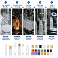 Flacon roll-on en verre dépoli coloré de 10 ml de qualité supérieure, anti-fuite, à paroi épaisse, pour parfum et huiles essentielles, finition mate