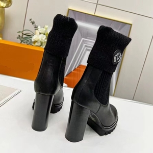 Sepatu Bot Kulit Asli Desainer Mewah Nama Merek Harga Pabrik Kualitas Terbaik untuk Wanita dengan Hak - Product Image 5