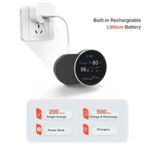 Oxímetro <span class=keywords><strong>de</strong></span> Pulso <span class=keywords><strong>de</strong></span> Dedo con Bluetooth y Pantalla LED Recargable a Bajo Precio - Product Image 4