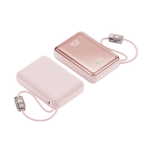 10000mAh Mini Power Bank with Built-in Braided Type-<b>C</b> Cables, 22.5W Fast <b>Charging</b> Electroplated Finish Portable Charger - Product Image 5