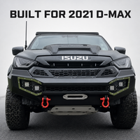 Pare-chocs avant tout-terrain spécifique au véhicule pour Isuzu DMAX 2021, en acier carbone noir, avec insert en maille et crochets de remorquage