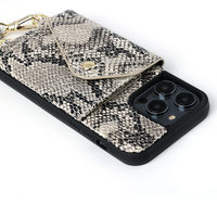 Coque de téléphone en cuir Python à bandoulière Quincaillerie en cuir Pu réglable