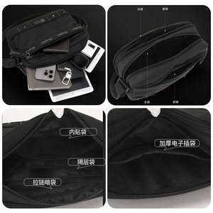 Fashion Custom Unisex Bags <b>Chest</b> Shoulder High Quality Sling Bag with Zipper Closure and Usb Charging - Product Image 5