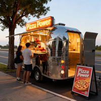Remorque de restauration mobile sur mesure pour rue commerciale, avec cuisine complète, pour pizzas et rôtisseries de dinde