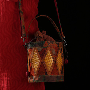 Bamboo Woven Xiangyun Yarn Crossbody Bag Traditional Chinese Style Women's Handbag Portable Coin Purse - Product Image 3