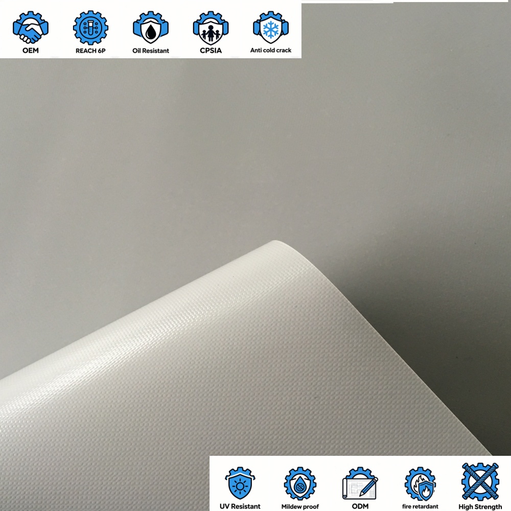 FR B1 M2 Waterproof Woven PVC Coated Polyester/Acrylic Medium Weight Tarpaulin Rolls OEM ODM Industry Designer Fabric Material