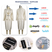 Costume pour femmes AST060530, tenue de bureau, robe élégante en satin, blazer perlé et robe intérieure, ensemble 2 pièces, costume de travail formel pour femmes