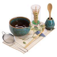 Ensemble de thé matcha japonais de la marque HANTANG, 8 pièces, fouet en bambou écologique, cuillère à thé, bol à matcha, support, outils pour la préparation du thé