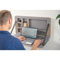 Bureau Flottant Mural Pliant en Bois Multifonctionnel Design Minimaliste Moderne Gain de Place