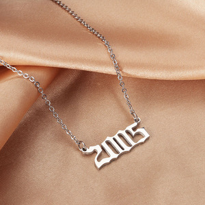 Nuevo Collar de Acero Inoxidable Digital con Número de <span class=keywords><strong>A</strong></span>ño de Nacimiento 1980~2022, Accesorios de Joyerí<span class=keywords><strong>a</strong></span> para Hombre y <span class=keywords><strong>Mujer</strong></span> - Product Image 5