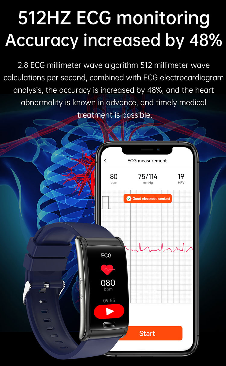 Health smart watch digital blood pressure display smart watch band heart rate monitor watch