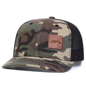 Casquette de camionneur Snapback en cuir unisexe de haute qualité OEM Casquette de camionneur VTT Protection UV Casquette de camionneur à dos en maille - Product Image 5