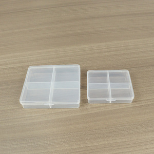 Transparent Plastic 4-Compartment <b>Storage</b> <b>Box</b> For Medicine Jewelry Fishing Tackle Sewing Electronics <b>Small</b> Parts Desktop - Product Image 4