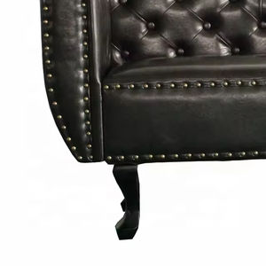 Chaises longues capitonnées en coton brun de luxe, modernes et confortables, pour salon, appartement, hôtel - Product Image 6