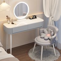 Table de maquillage pour chambre à coucher avec miroir et tiroir