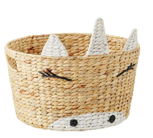 Modern <b>Large</b> Handcrafted Water Hyacinth Unicorn <b>Storage</b> <b>Basket</b> Cartoon Animal Woven Laundry Hamper for Kids - Product Image 4