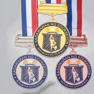 Prezzo di fabbrica Kagawaran Ng Edukasyon medaglia studente con nastro stile personalizzato medaglie <span class=keywords><strong>repubblica</strong></span> Ng Filippine - Product Image 1