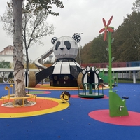 Panda parc à thème jeu personnalisé entraîneur diapositives équipements maison terrain de jeu en plastique intérieur cabane centre de jeu espace amusant pour les enfants