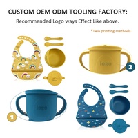 Logo personnalisé en couleur Produit d'alimentation de qualité alimentaire Doux Facile à nettoyer Réglable Boutons-pression Bavoirs en silicone étanche sans BPA Ensemble imprimé