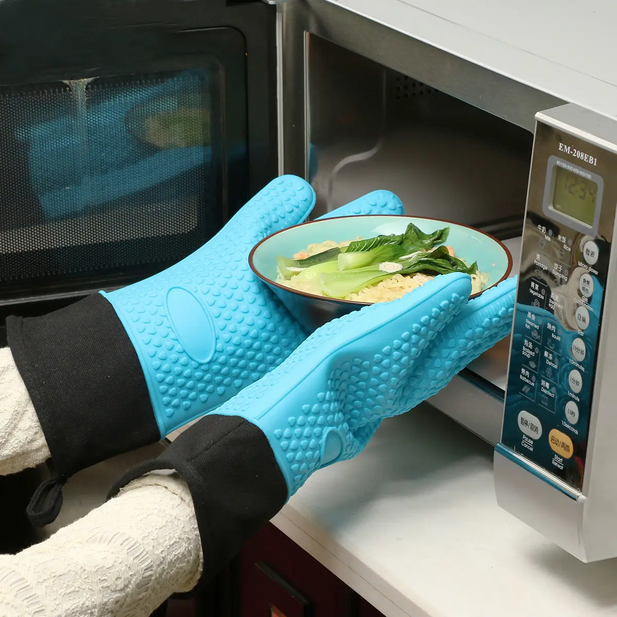 Aangepaste Barbecue Oven Slip Keuken Siliconen Hittebestendige Bbq Handschoenen Voor Koken Bakken