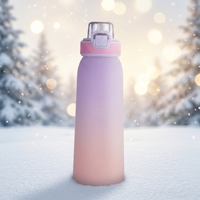 Bouteille anti-fuite avec options de parfum, couvercle à clapet, paille intégrée pour boire directement – Idéale pour l'école, le cyclisme, le camping, la gym, les cadeaux, la maison et l'extérieur