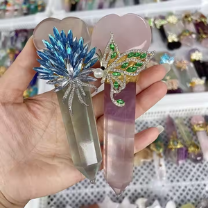 Gran oferta, cetro mágico Natural, <span class=keywords><strong>Bola</strong></span> de amatista, varita, piedra curativa, artesanías de cristal para el hogar, propósito decorativo - Product Image 6