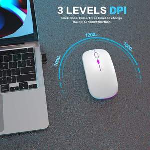 CE ROHS Stock Portable Mini Ultra-thin <b>bluetooth</b> 2.4ghz Wireless Ergonomic <b>Mouse</b> <b>bluetooth</b> Rechargeable <b>Mouse</b> - Product Image 3