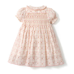 Custom Elegant Kids <strong>Dress</strong> Summer Hand Smocked Children Clothing Button Sweet Floral Princess <strong>Baby</strong> <strong>Girl</strong> <strong>Dresses</strong> Direct Factory - Product Image 2
