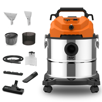 Aspirateur eau et poussière 1380W avec réservoir de 12L, forte aspiration pour le nettoyage des sols, tapis, canapés et tissus d'ameublement R.8737