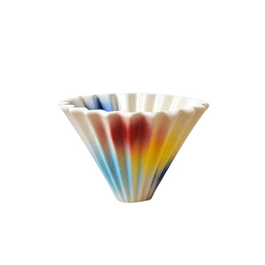 Filtre à café en porcelaine émaillée arc-en-ciel multicolore Origami, filtre à café à dégoulinement manuel à sept couleurs, tasse à gâteau, filtre à café - Product Image 5