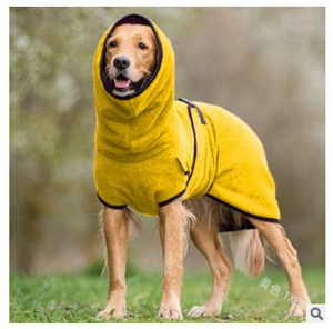 Serviette à séchage rapide pour animaux de compagnie, vêtements chauds d'hiver épais à capuche de couleur unie pour chiens - Product Image 5