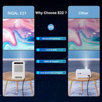 E22 Nuevo Mini Proyector Inteligente Android TV 4K WiFi Personalizable, Económico, Inalámbrico, Sellado, con Sonido Estéreo HIFI, Portátil para Negocios y Educación
