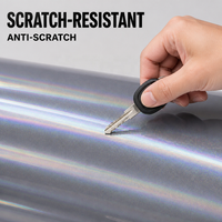 Film de protection de voiture en TPU holographique gris 1,52*15m 7,5mil, finition mate prismatique, résistant aux UV, pour enveloppement et décoration automobile