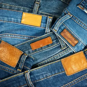 Изготовление одежды на заказ, тисненые кожаные этикетки, джинсы, чистые патчи из натуральной кожи
