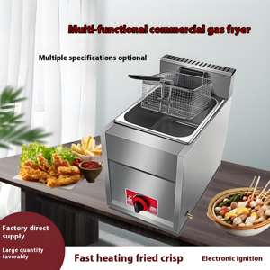 <span class=keywords><strong>Friteuse</strong></span> à <span class=keywords><strong>gaz</strong></span> commerciale en acier inoxydable de haute qualité, 6 L, avec friture à haute température et montée en température rapide - Product Image 6