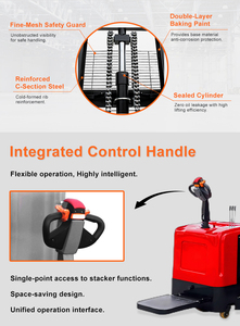 Uni-Silent Stacker Truck <span class=keywords><strong>Auto</strong></span> Lift Pengangkatan dan Pembongkaran Barang yang Efisien Naik Turun Full Electric Pallet Stacker CQDM1585 - Product Image 4