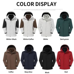 Unisex 3 in 1 Down Inner Coat Hiking <b>Camping</b> Waterproof Windproof Detachable <b>Windbreaker</b> Custom Softshell Outdoor Jacket - Product Image 3