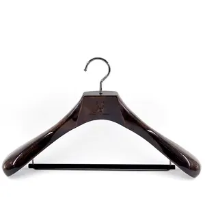 2020 YT wholesale black customized wood hanger manufacturer wooden hanger for clothing luxury logo wood coat suit hanger rack