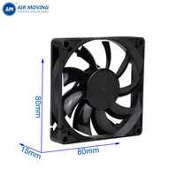 Ventilador de Refrigeración Axial AM8015H12B, Pequeño y Delgado, Alta Presión, Bajo Ruido, 80x80x15mm, Gran Flujo de Aire, 5V 12V DC, Sin Escobillas