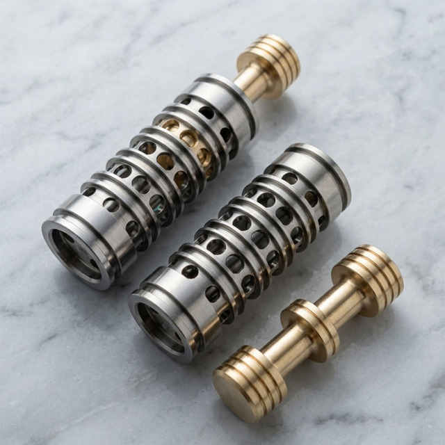 Custom CNC Machined Stainless Steel Valve Spool and Bushing Sleeve Hydraulic Directional Control Components