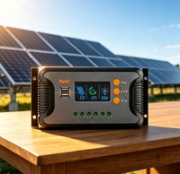 Contrôleur de charge solaire PowMr PWM 30A 12V/24V/36V/48V avec écran LCD et port USB pour batteries LiFePO4, Gel, Plomb-Acide – Régulateur solaire hors réseau
