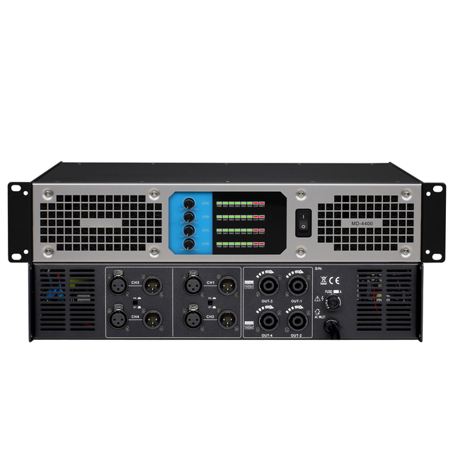 Professional 4-Channel 4X400W Digital Audio Power Amplifier for Karaoke Stage Performance High Quality Metal Receiver