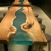 Table en bois massif au design moderne, antidérapant, idéal pour table en résine époxy