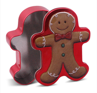 Boîte en fer blanc mate recyclable pour biscuits homme-biscuit de Noël personnalisés, emballage cadeau, prix compétitif