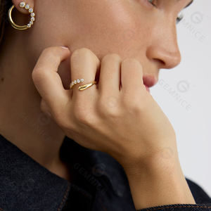 Bagues ouvertes classiques Gemnel en argent 925 plaqué or 18 carats avec zircone cubique <span class=keywords><strong>Tempo</strong></span> - Product Image 4