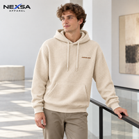 Sweat-shirts et hoodies pour hommes en coton gaufré blanc, personnalisables avec étiquette privée, motif graphique lettres sur la poitrine, coupe classique décontractée